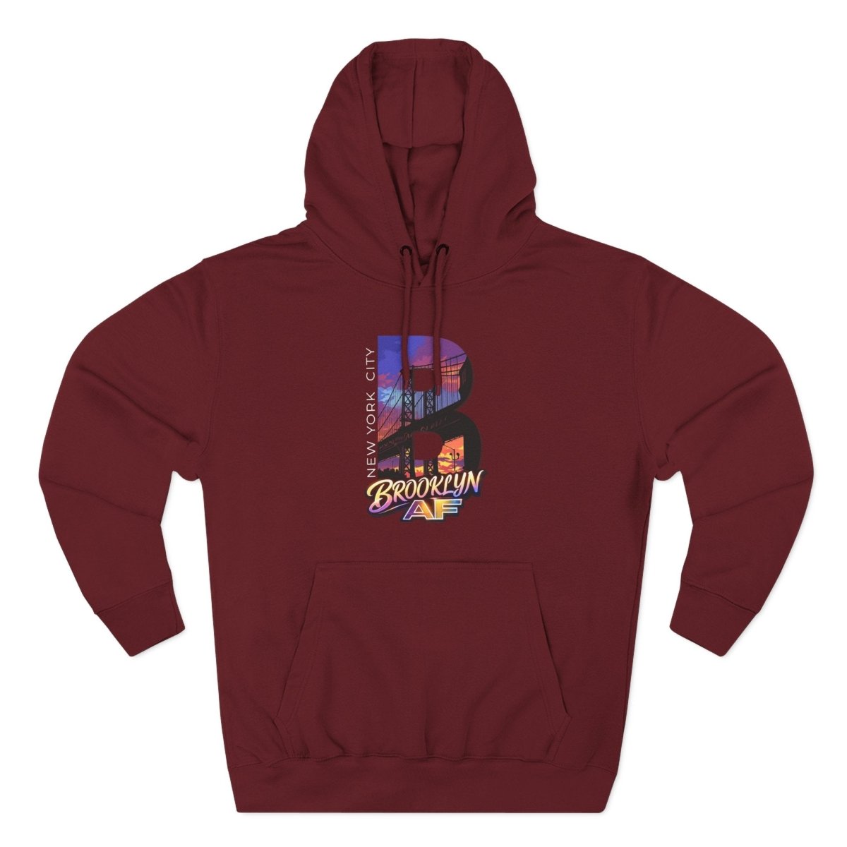 Brooklyn AF Hoodie | NYC Skyline Graphic Hooded Sweatshirt | Lane Seven LS14001 | Family Friendly Collection - Anything AF