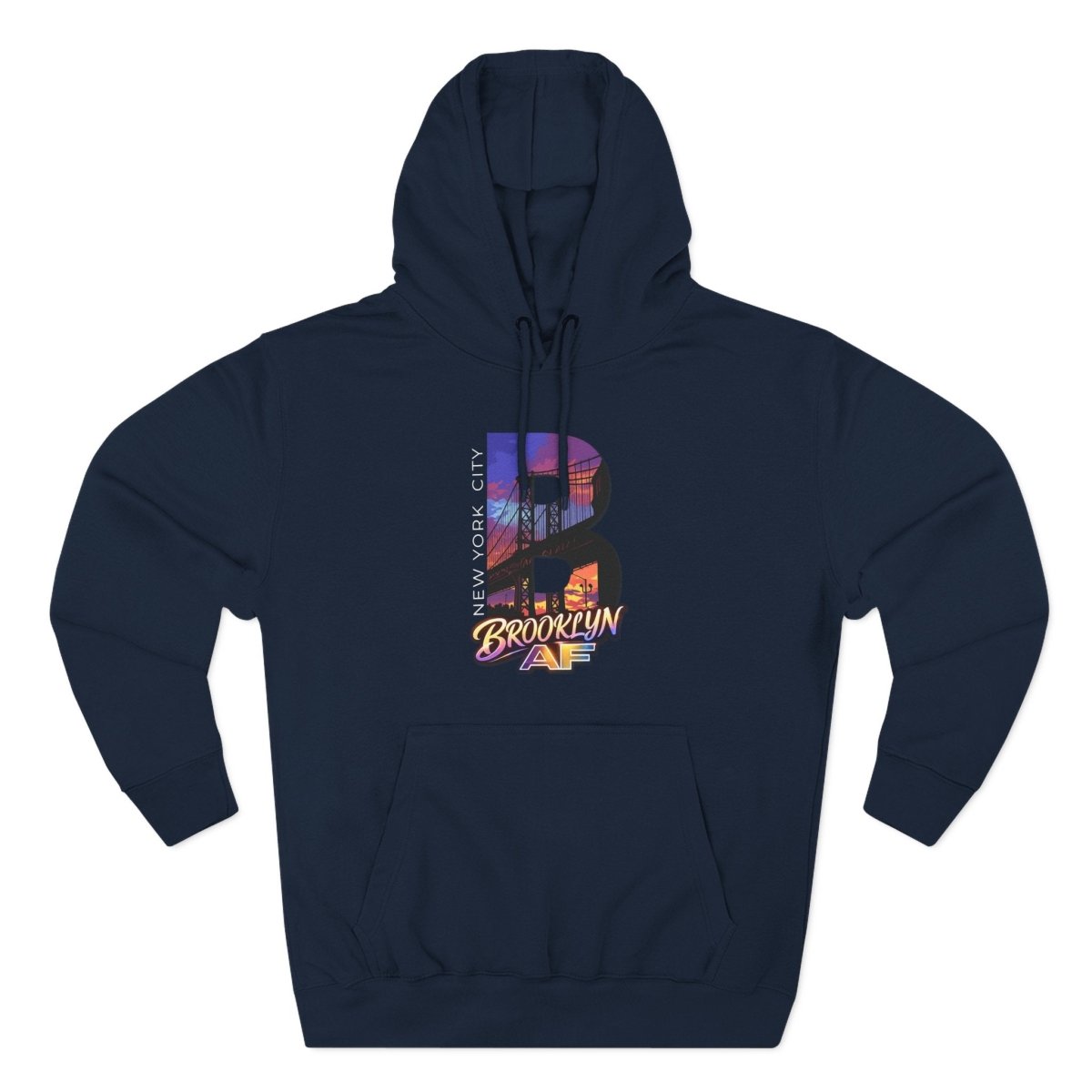 Brooklyn AF Hoodie | NYC Skyline Graphic Hooded Sweatshirt | Lane Seven LS14001 | Family Friendly Collection - Anything AF