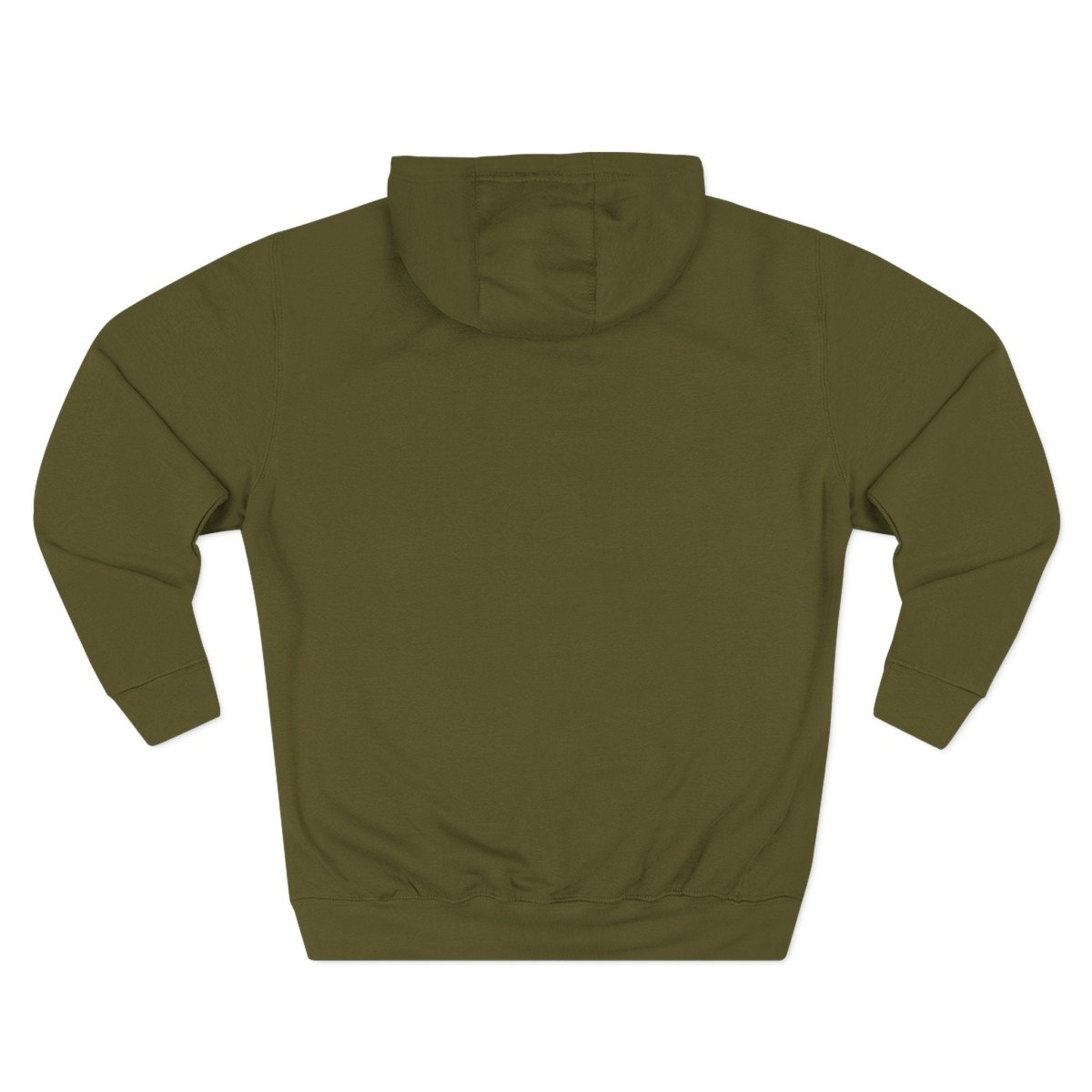 Plain back of the Army Green Brooklyn AF hoodie, no print on the reverse