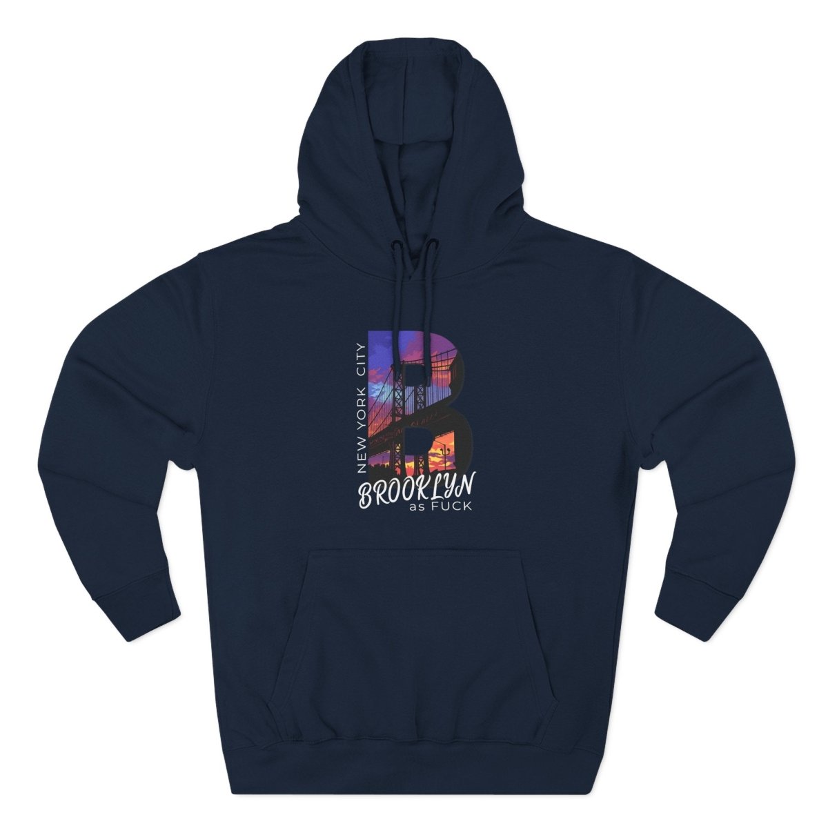 Brooklyn As Fuck Hoodie for Dark Colors | NYC Skyline Graphic Sweatshirt | Lane Seven LS14001 | No Filter Collection - Anything AF