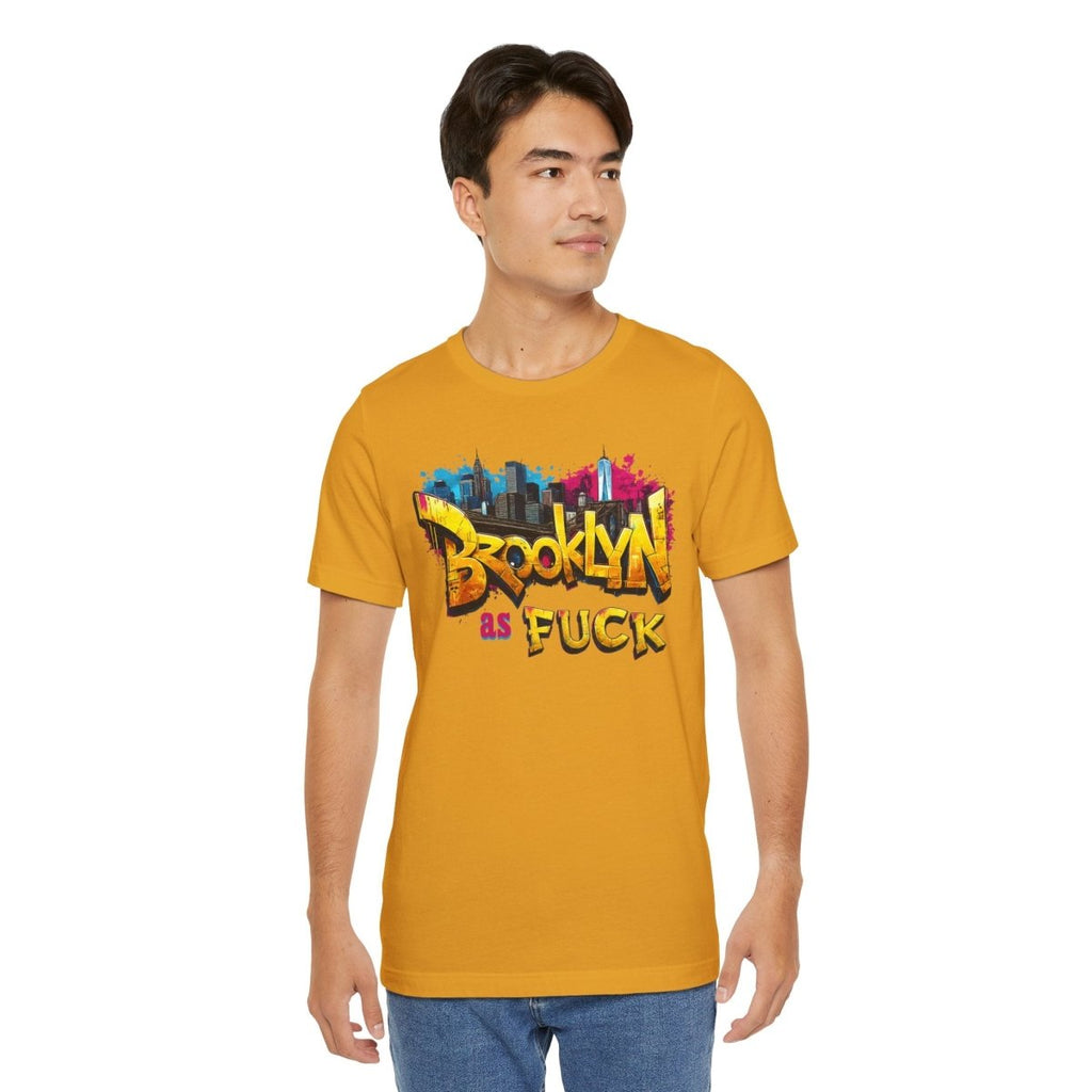 Brooklyn As Fuck T-Shirt | NYC Graffiti Skyline Bella + Canvas 3001 Tee | New York Streetwear Graphic Shirt - Anything AF