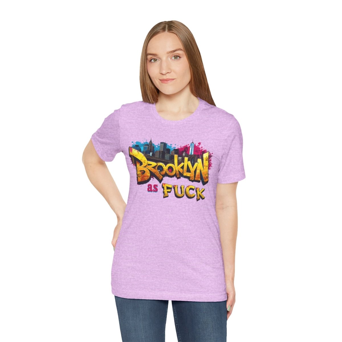 Brooklyn As Fuck T-Shirt | NYC Graffiti Skyline Bella + Canvas 3001 Tee | New York Streetwear Graphic Shirt - Anything AF