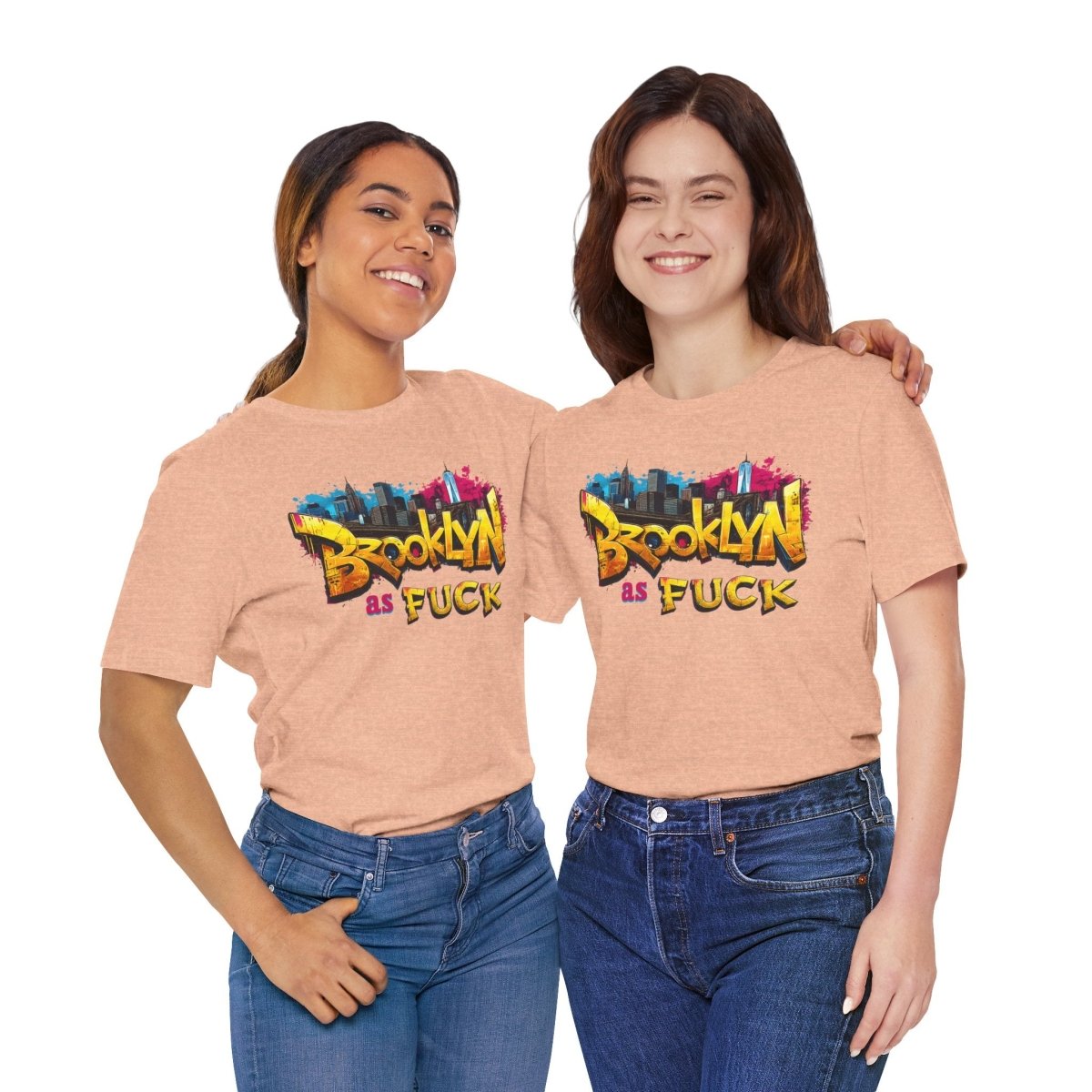 Brooklyn As Fuck T-Shirt | NYC Graffiti Skyline Bella + Canvas 3001 Tee | New York Streetwear Graphic Shirt - Anything AF