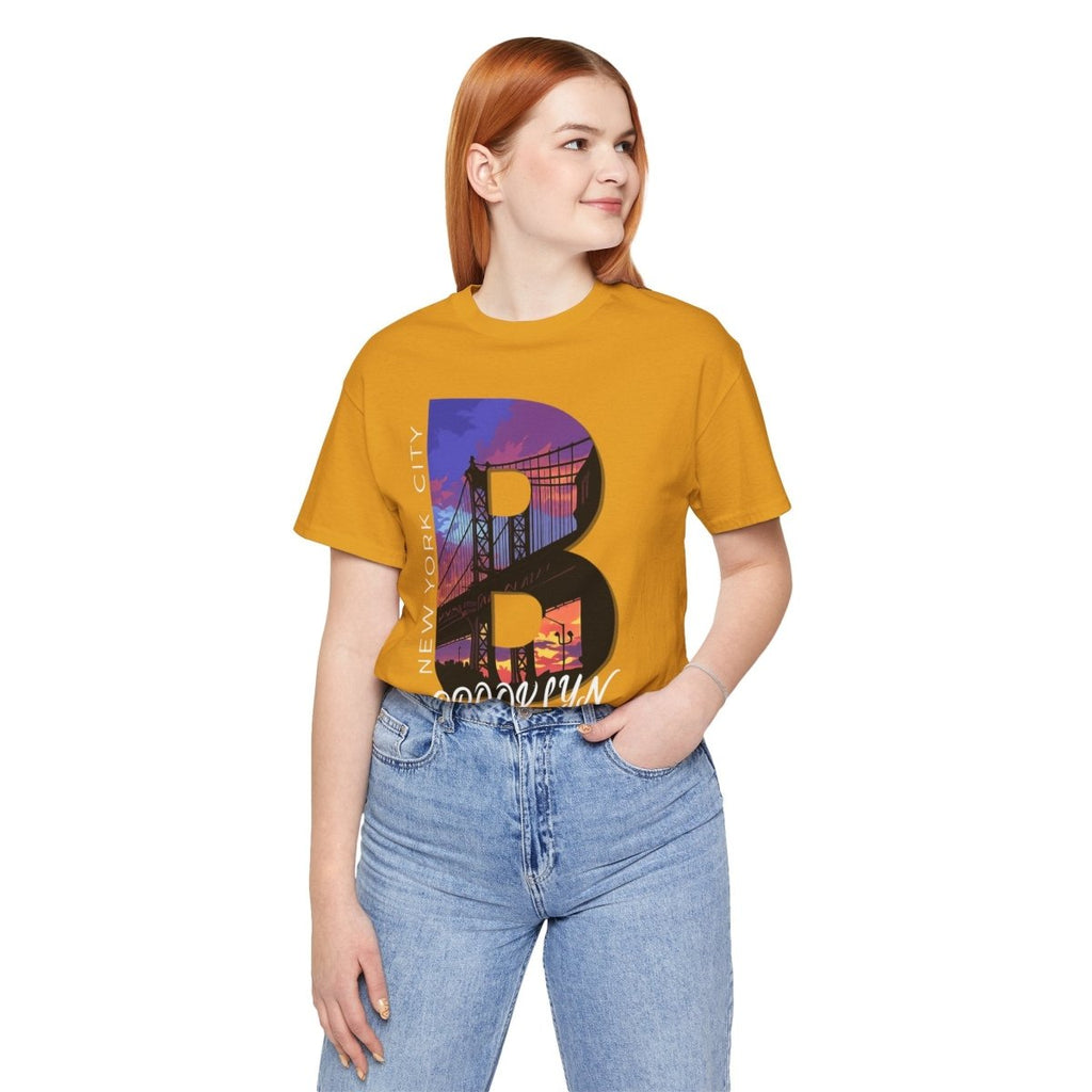 Brooklyn As Fuck T-Shirt | Sunset Bridge Graphic for Dark Colors | Bella + Canvas 3001 Tee - Anything AF