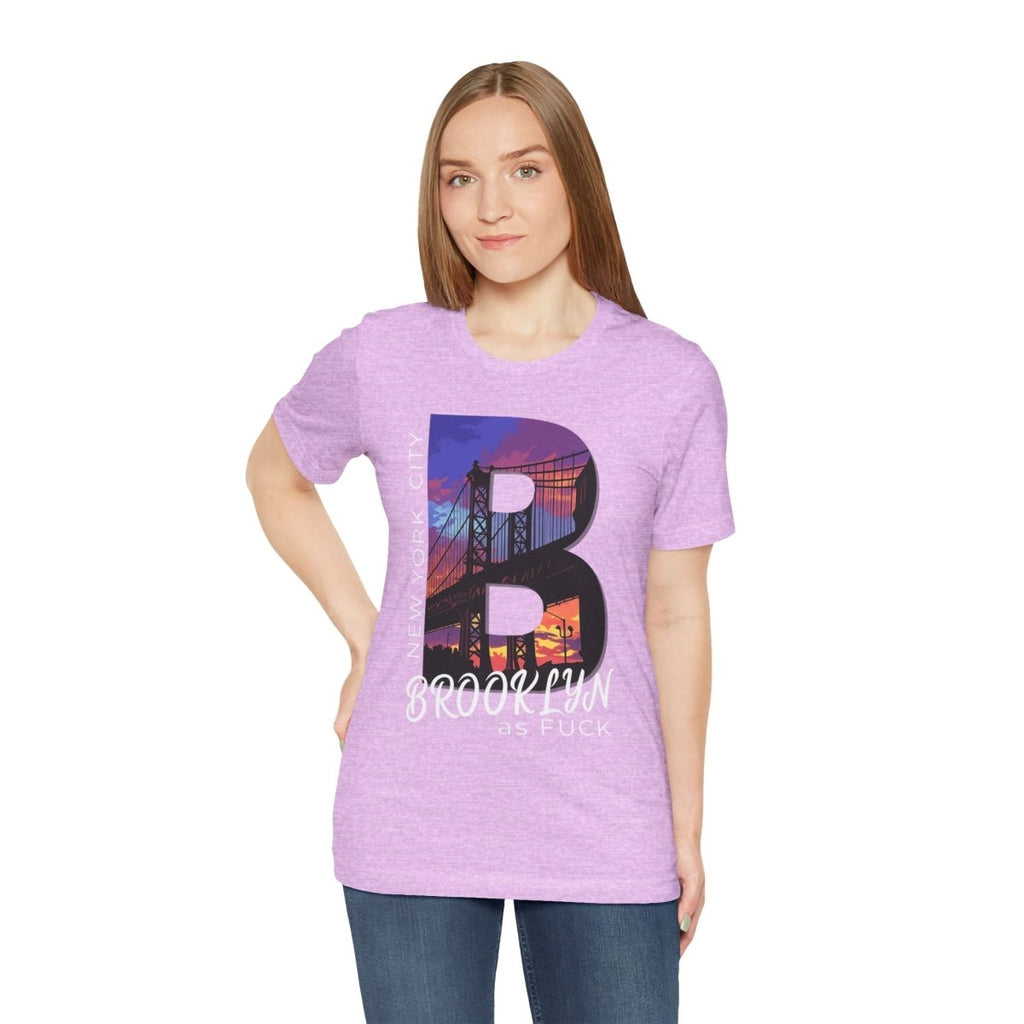 Brooklyn As Fuck T-Shirt | Sunset Bridge Graphic for Dark Colors | Bella + Canvas 3001 Tee - Anything AF