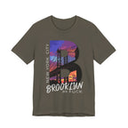 Brooklyn As Fuck T-Shirt | Sunset Bridge Graphic for Dark Colors | Bella + Canvas 3001 Tee - Anything AF