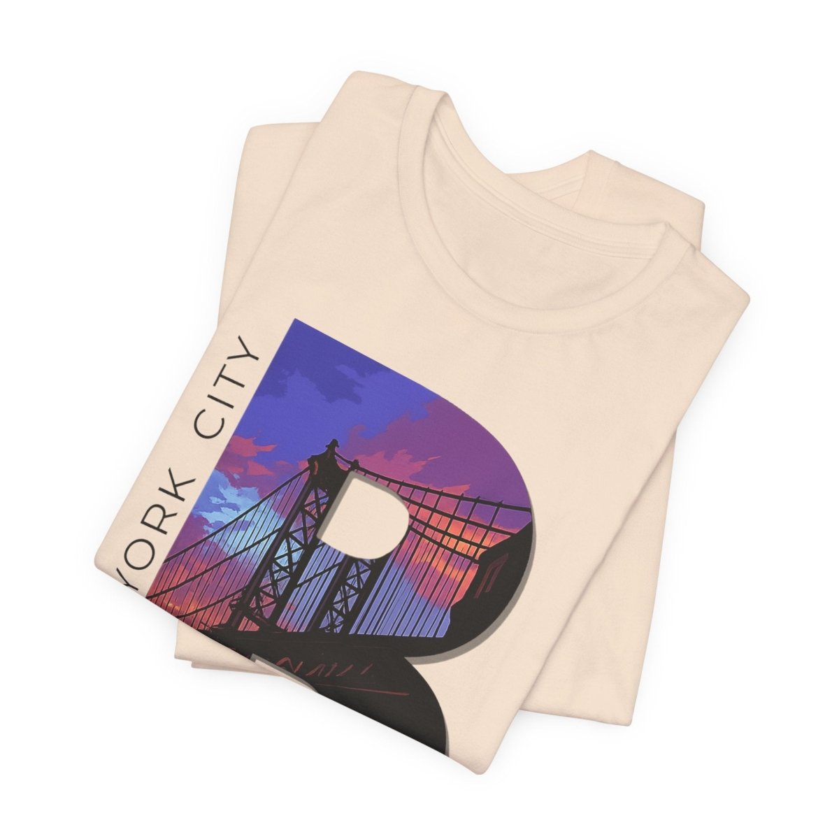 Brooklyn As Fuck T-Shirt | Sunset Bridge Graphic for Light Colors | Bella + Canvas 3001 Tee - Anything AF