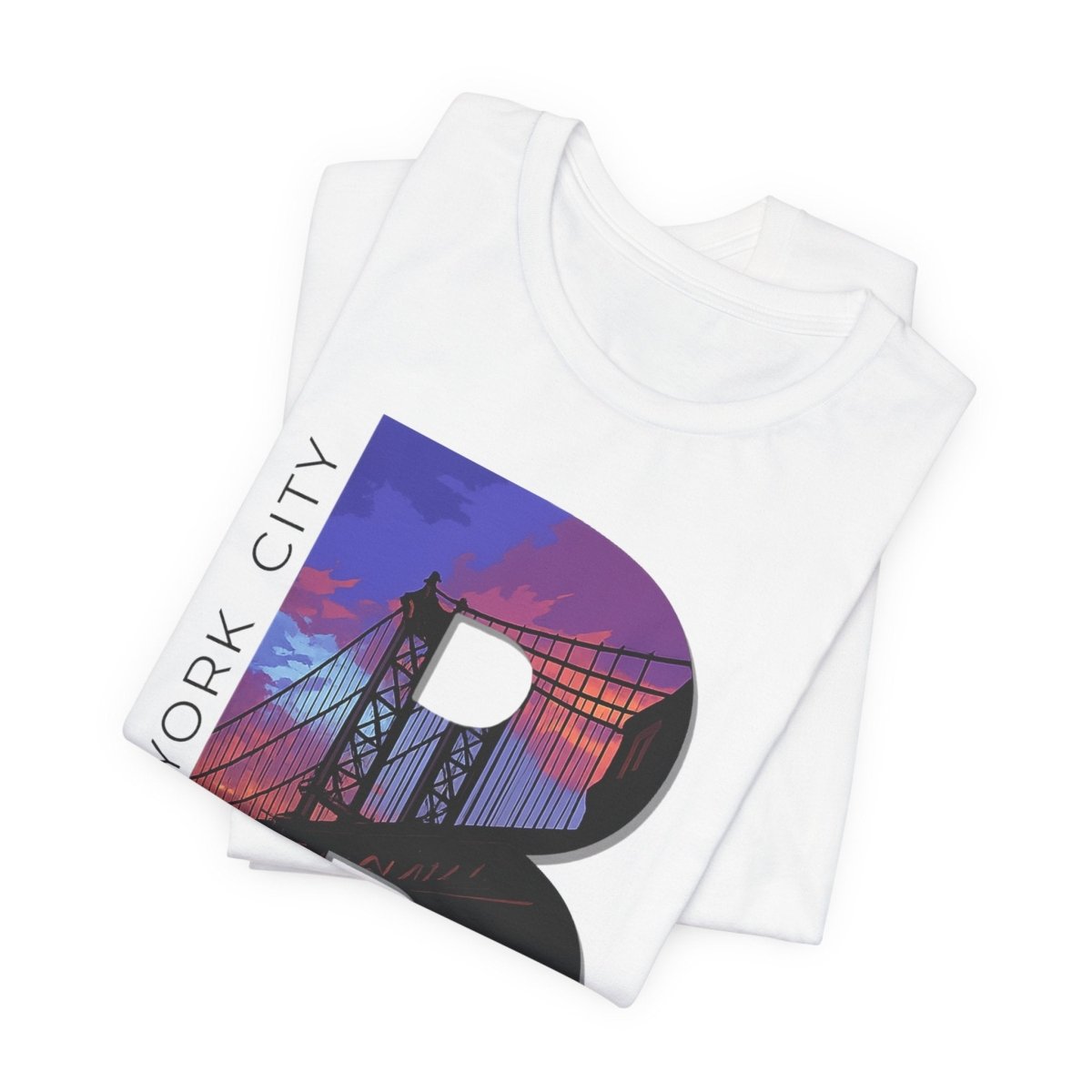 Brooklyn As Fuck T-Shirt | Sunset Bridge Graphic for Light Colors | Bella + Canvas 3001 Tee - Anything AF