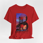 Brooklyn As Fuck T-Shirt | Sunset Bridge Graphic for Light Colors | Bella + Canvas 3001 Tee - Anything AF