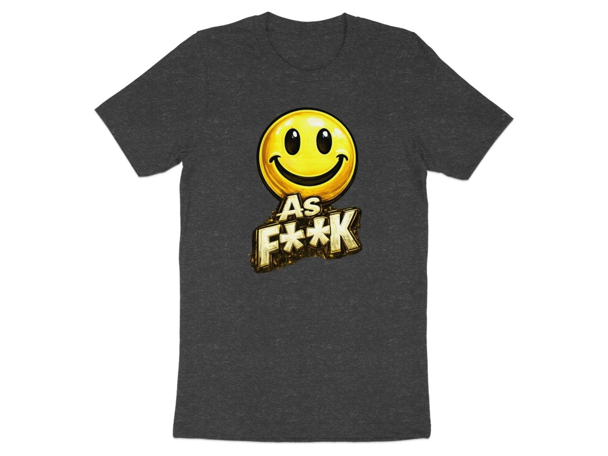 Classic Smiley As F**K Emoji T-Shirt | Bold Gold Graphic Tee - Anything AF
