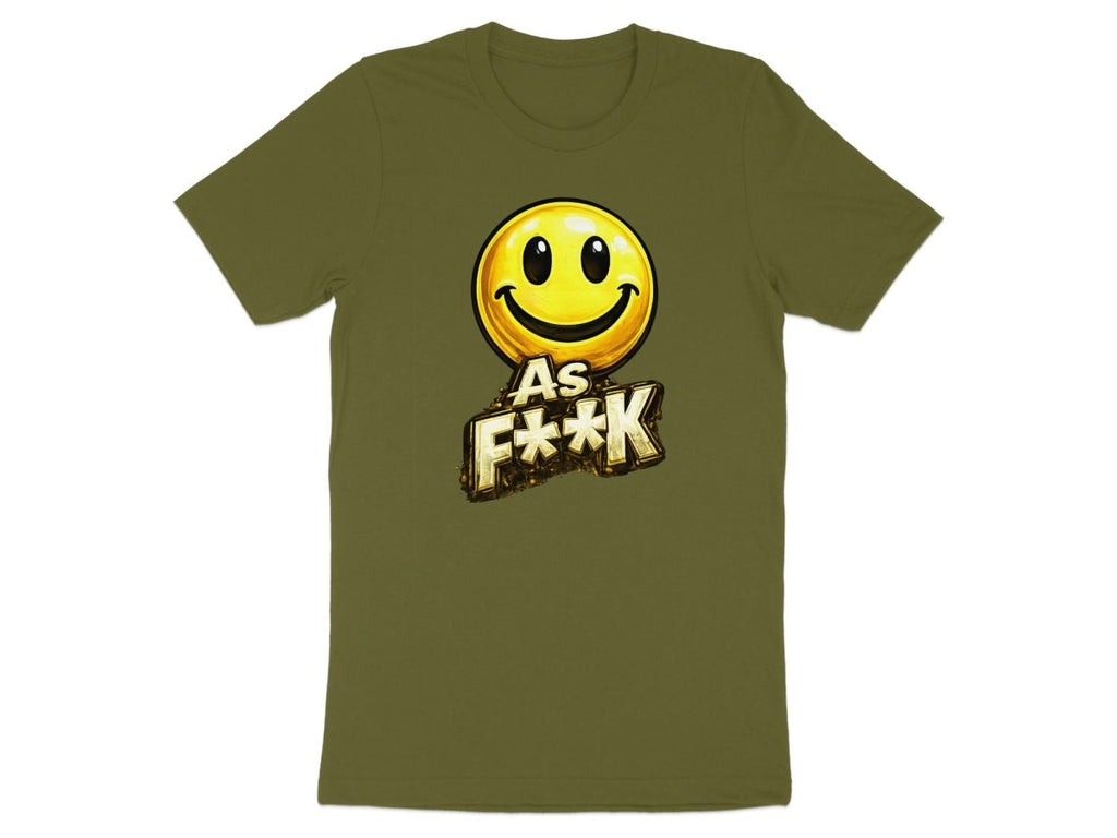 Classic Smiley As F**K Emoji T-Shirt | Bold Gold Graphic Tee - Anything AF