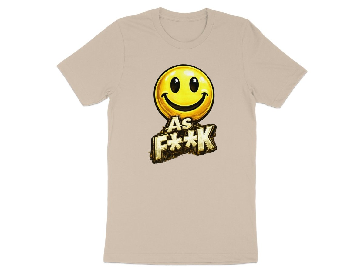 Classic Smiley As F**K Emoji T-Shirt | Bold Gold Graphic Tee - Anything AF