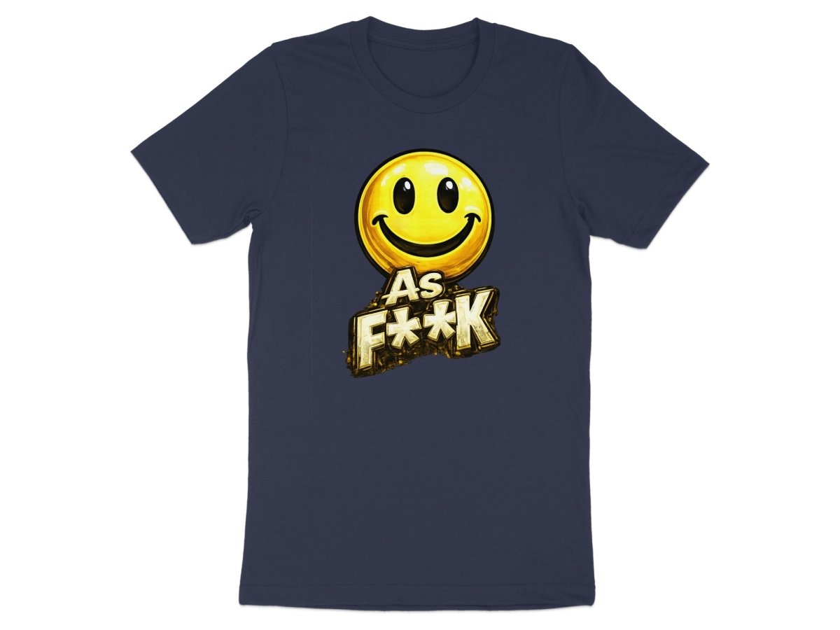 Classic Smiley As F**K Emoji T-Shirt | Bold Gold Graphic Tee - Anything AF
