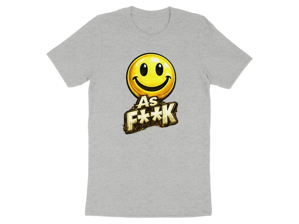 Classic Smiley As F**K Emoji T-Shirt | Bold Gold Graphic Tee - Anything AF