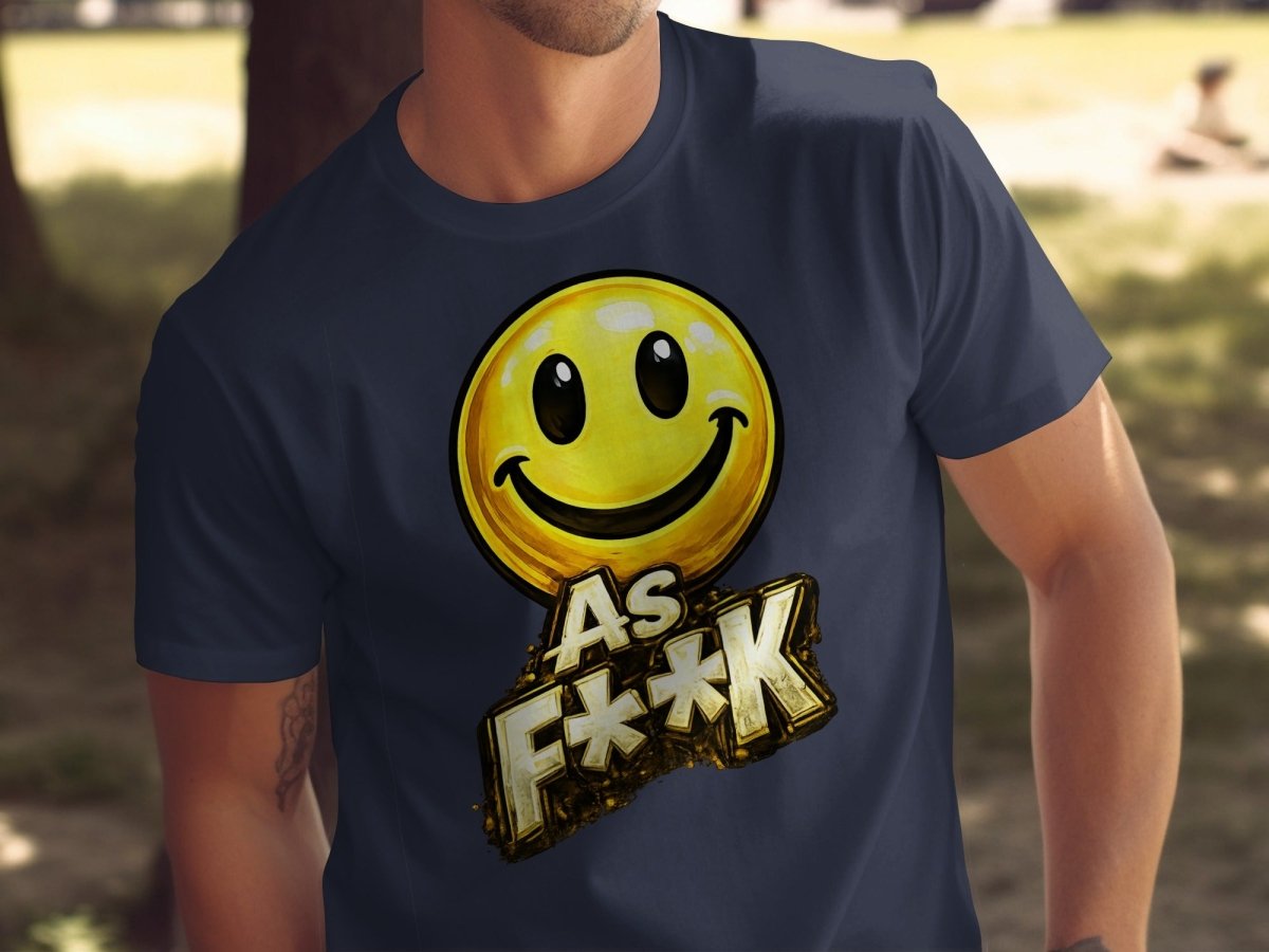 Classic Smiley As F**K Emoji T-Shirt | Bold Gold Graphic Tee - Anything AF