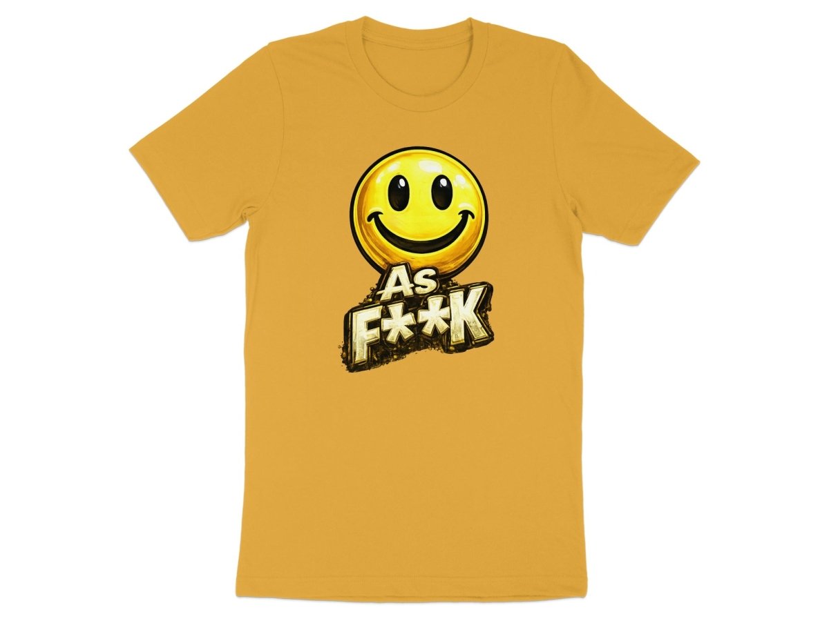 Classic Smiley As F**K Emoji T-Shirt | Bold Gold Graphic Tee - Anything AF