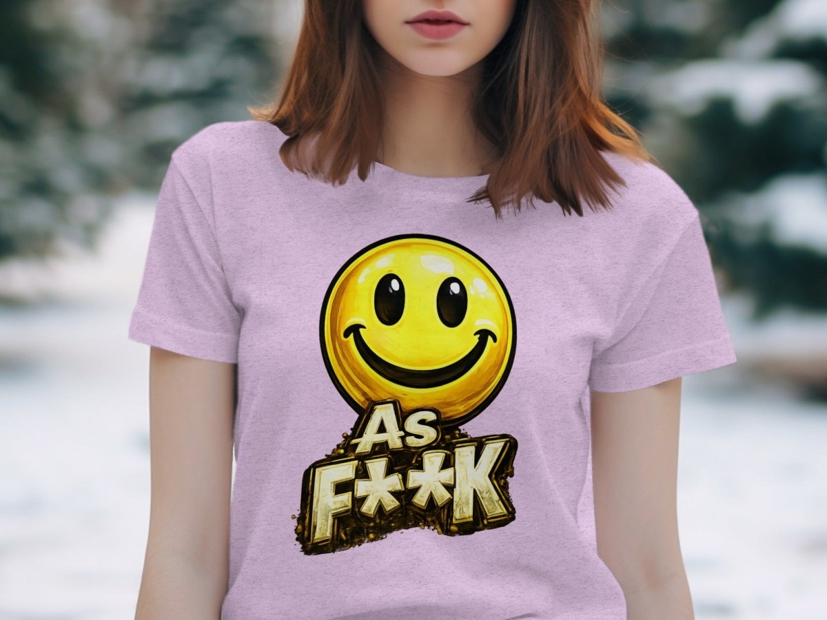 Classic Smiley As F**K Emoji T-Shirt | Bold Gold Graphic Tee - Anything AF