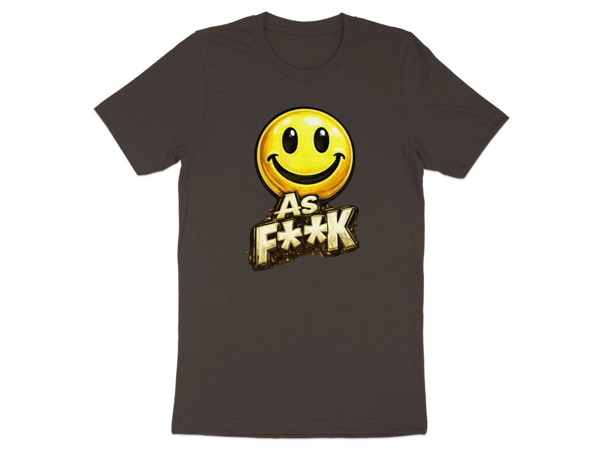 Classic Smiley As F**K Emoji T-Shirt | Bold Gold Graphic Tee - Anything AF