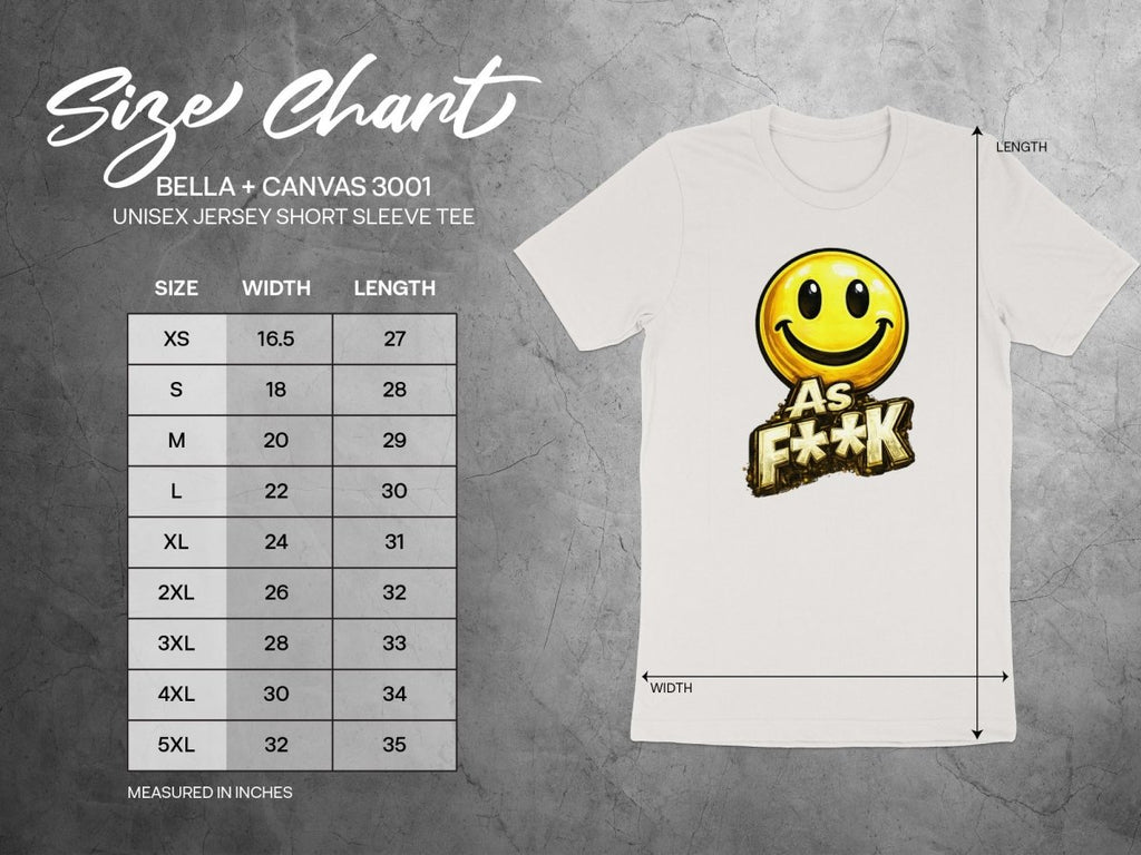 Classic Smiley As F**K Emoji T-Shirt | Bold Gold Graphic Tee - Anything AF