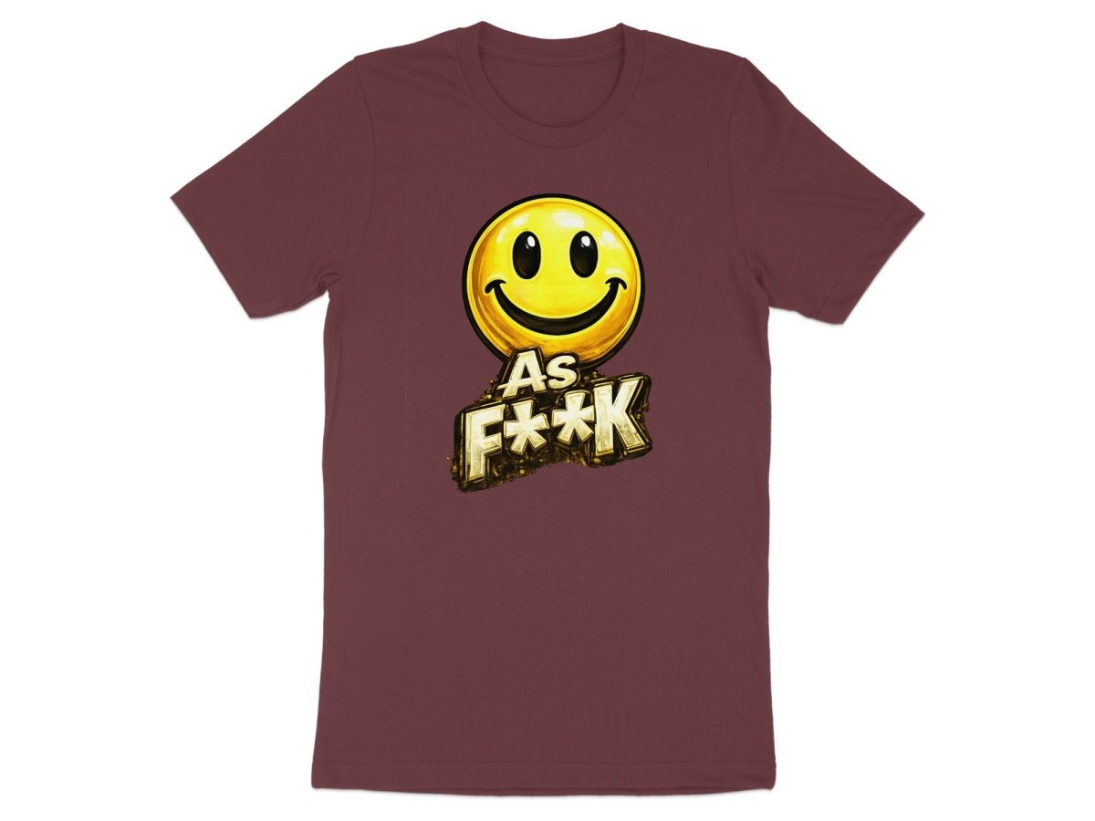 Classic Smiley As F**K Emoji T-Shirt | Bold Gold Graphic Tee - Anything AF