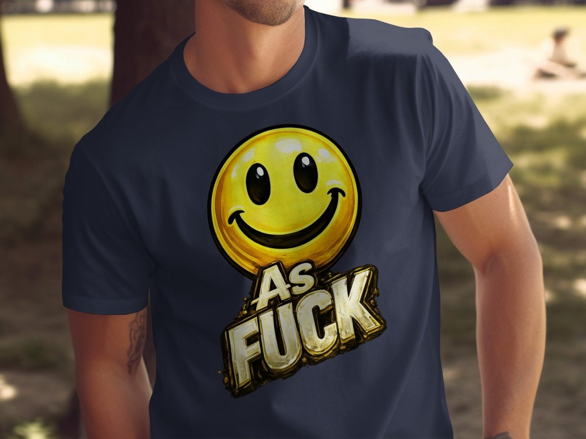Classic Smiley As Fuck Emoji T-Shirt | Bold Gold Graphic Tee - Anything AF