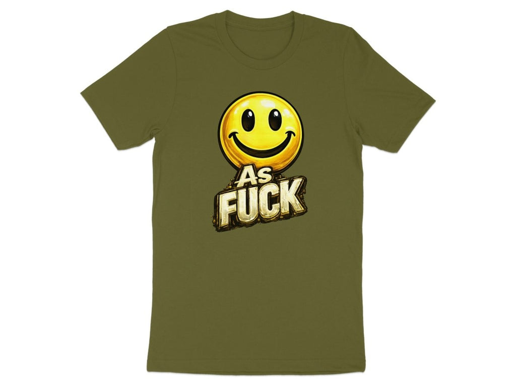 Classic Smiley As Fuck Emoji T-Shirt | Bold Gold Graphic Tee - Anything AF