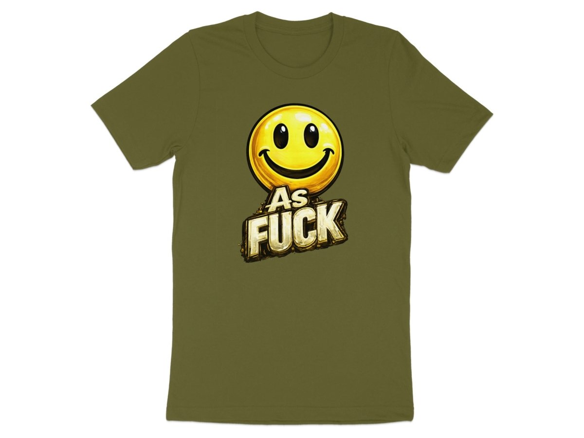 Classic Smiley As Fuck Emoji T-Shirt | Bold Gold Graphic Tee - Anything AF