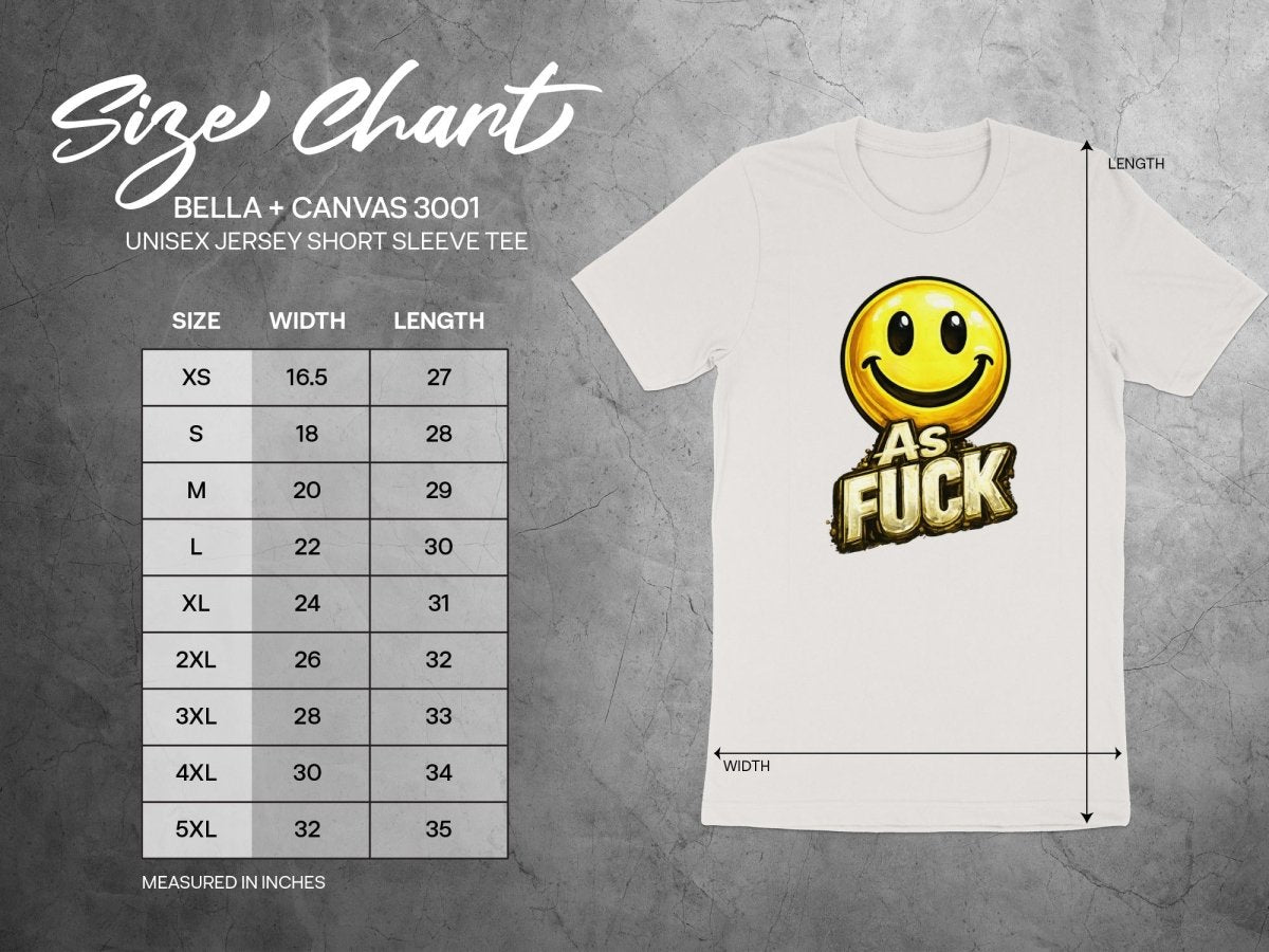 Classic Smiley As Fuck Emoji T-Shirt | Bold Gold Graphic Tee - Anything AF