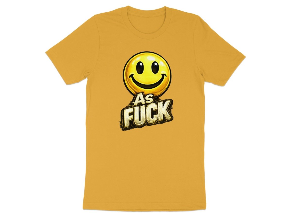 Classic Smiley As Fuck Emoji T-Shirt | Bold Gold Graphic Tee - Anything AF