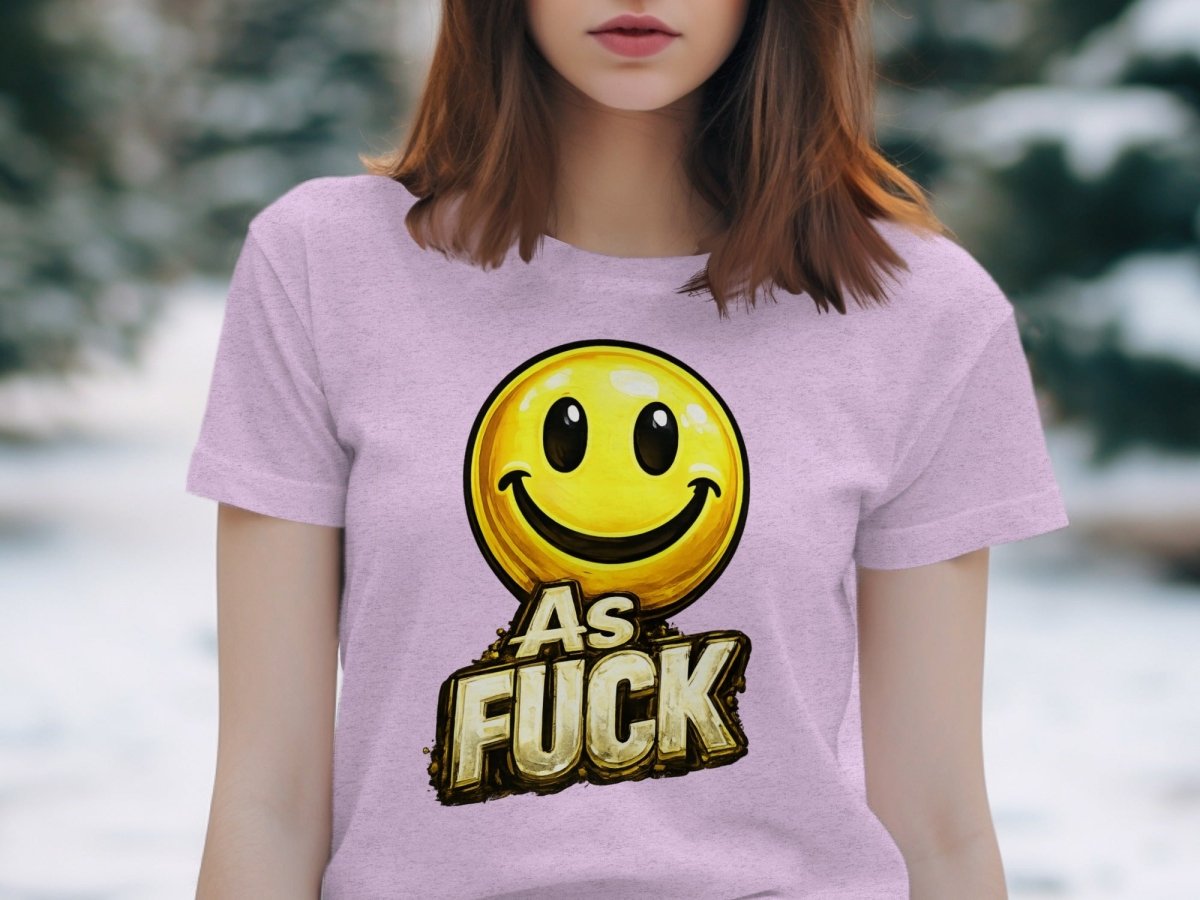 Classic Smiley As Fuck Emoji T-Shirt | Bold Gold Graphic Tee - Anything AF