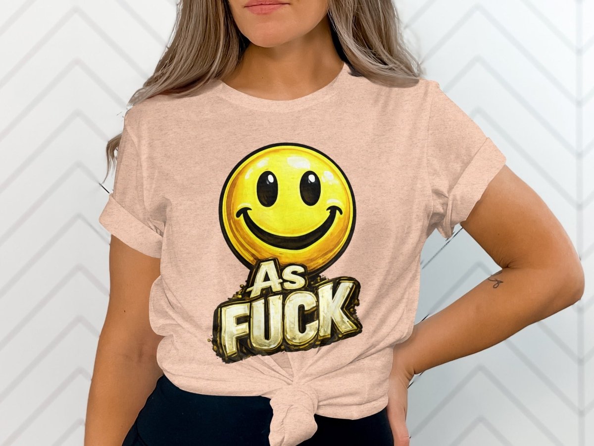 Classic Smiley As Fuck Emoji T-Shirt | Bold Gold Graphic Tee - Anything AF