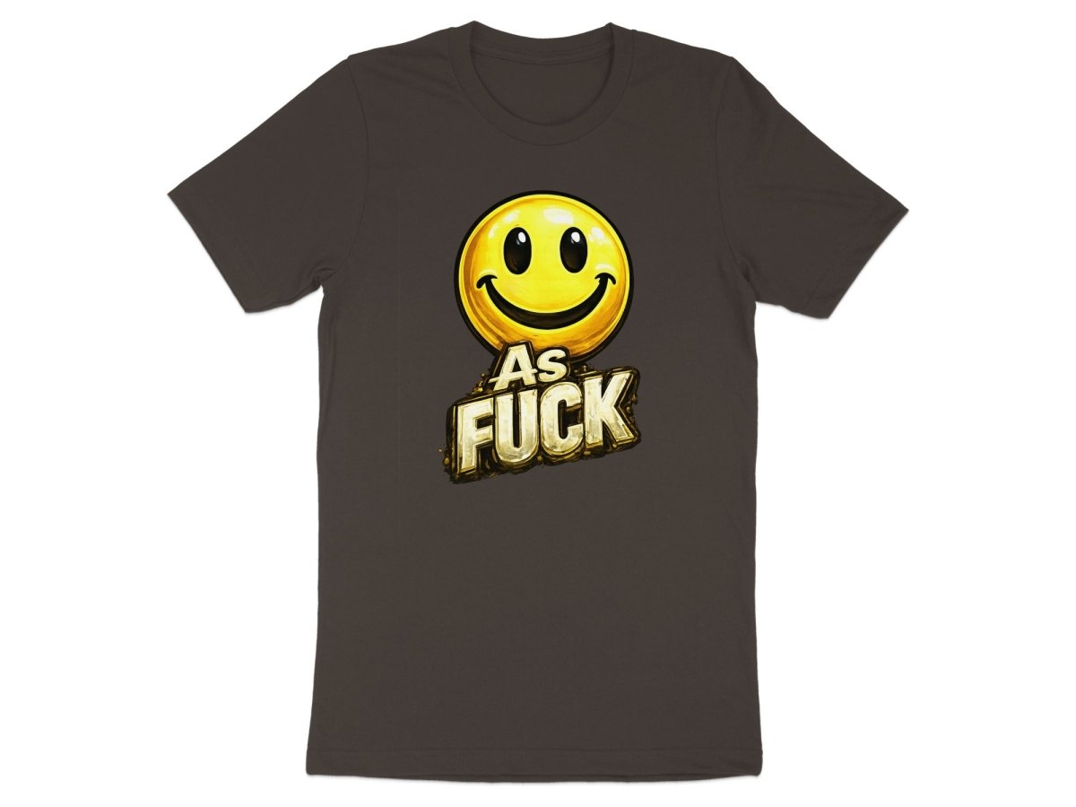 Classic Smiley As Fuck Emoji T-Shirt | Bold Gold Graphic Tee - Anything AF