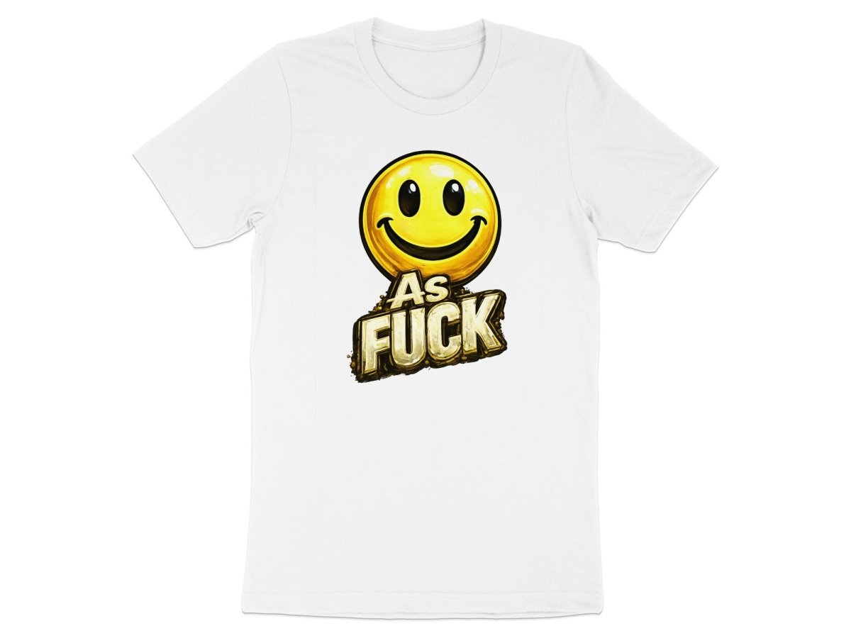 Classic Smiley As Fuck Emoji T-Shirt | Bold Gold Graphic Tee - Anything AF