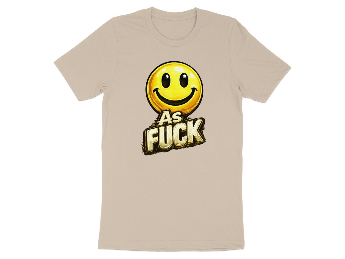 Classic Smiley As Fuck Emoji T-Shirt | Bold Gold Graphic Tee - Anything AF