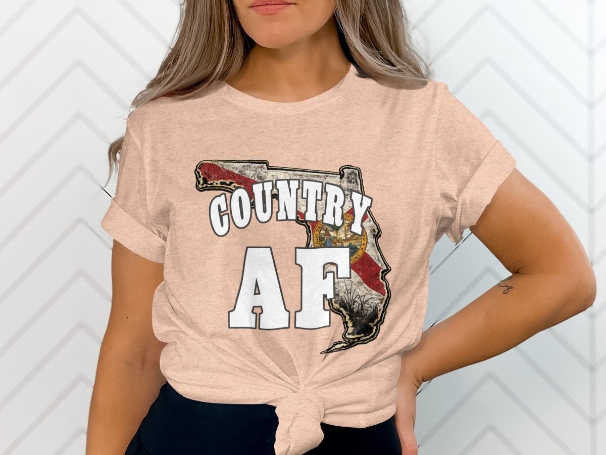 Country AF Florida T-Shirt | Vintage Florida Pride Graphic Tee - Anything AF