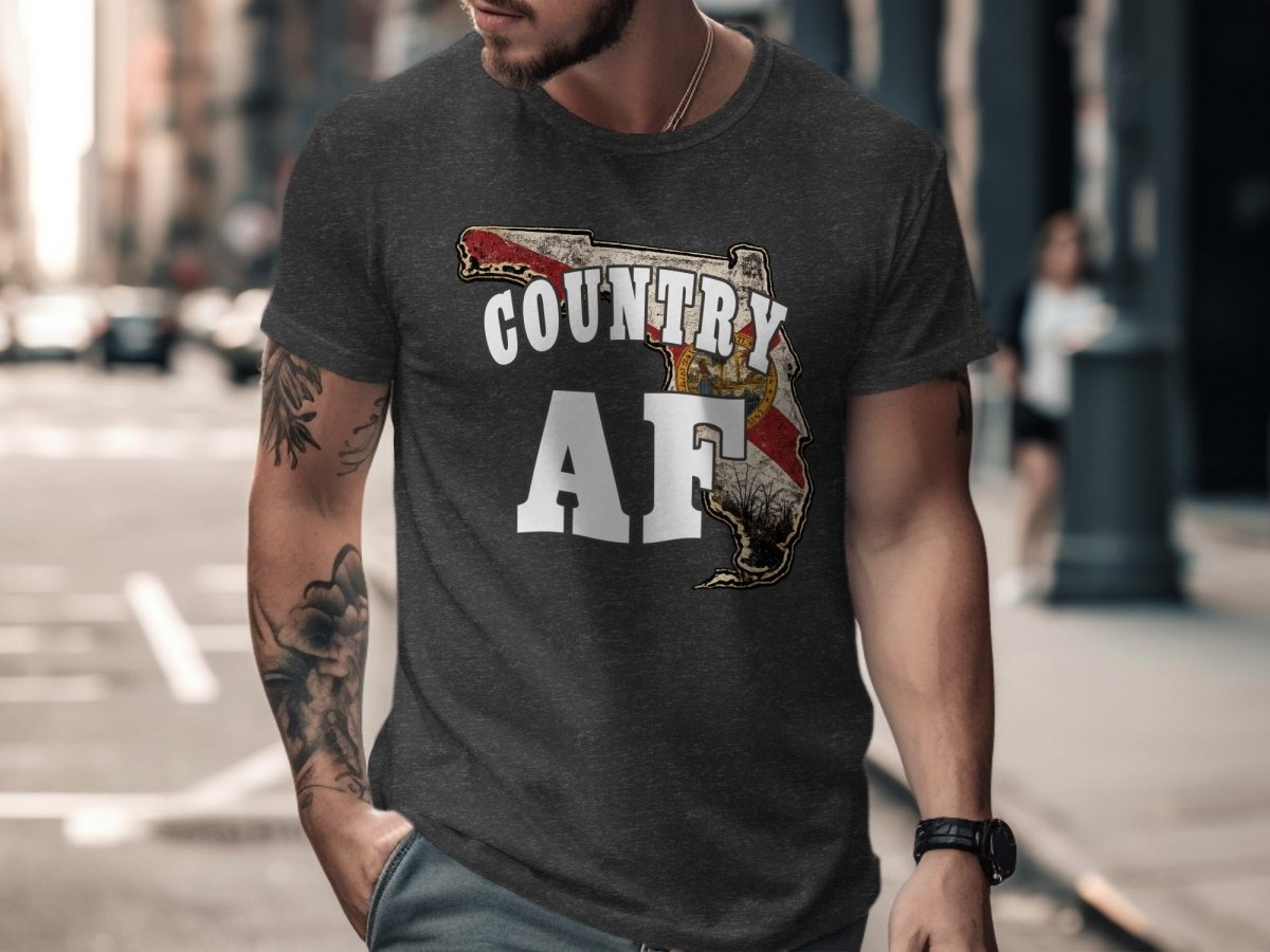 Country AF Florida T-Shirt | Vintage Florida Pride Graphic Tee - Anything AF