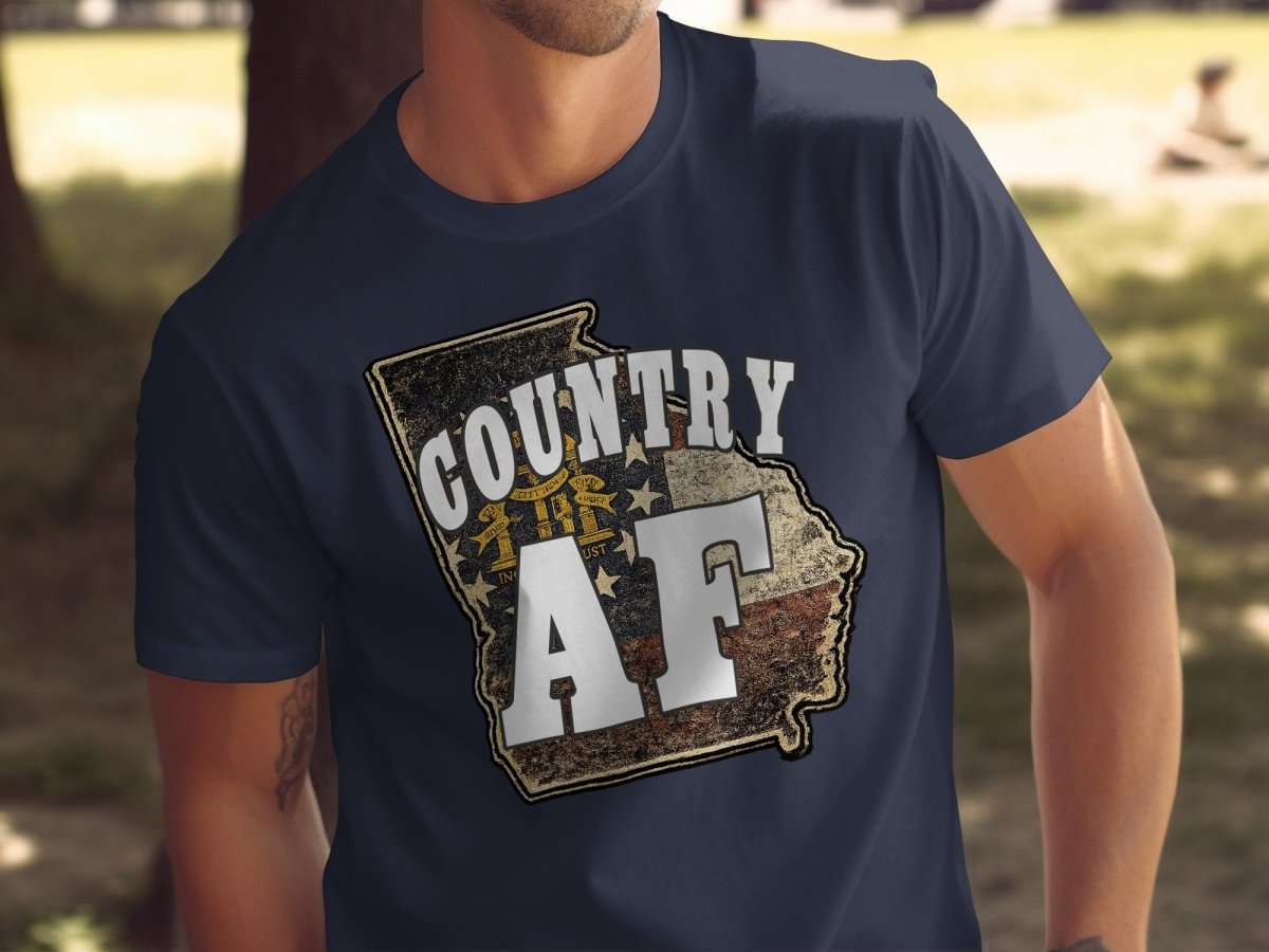 Country AF Georgia T-Shirt | Vintage Georgia Outline Graphic Tee - Anything AF