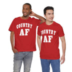 Country AF Graphic Shirt | Vintage Country Lifestyle Apparel for Men & Women | Country AF Graphic in White Print - Anything AF