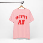 Country AF Shirt | Bold Country AF Graphic Tee in Red Print for Country Life Lovers - Anything AF