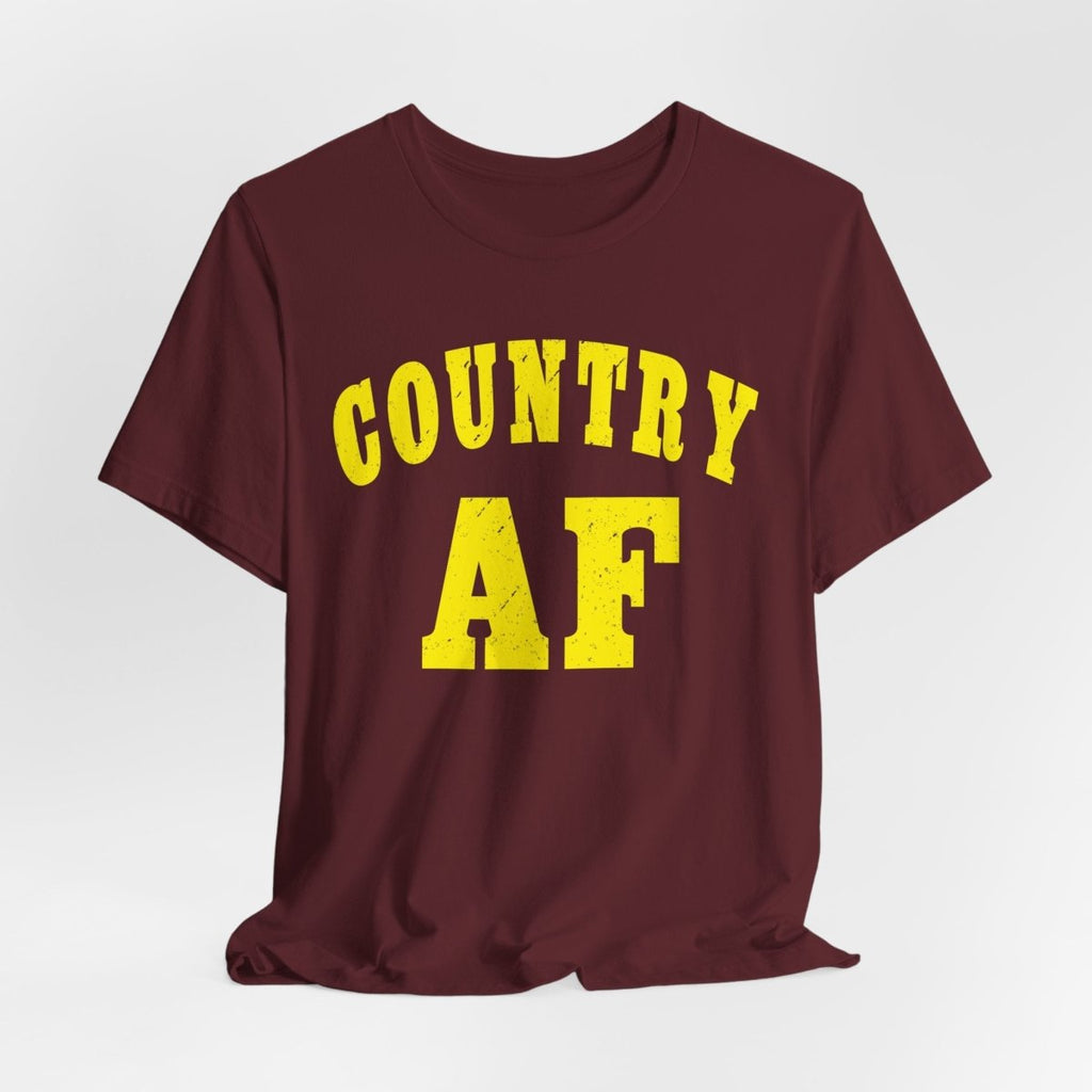 Country AF Shirt | Vintage Western Country Graphic for Rural Life Enthusiasts in Yellow Print - Anything AF