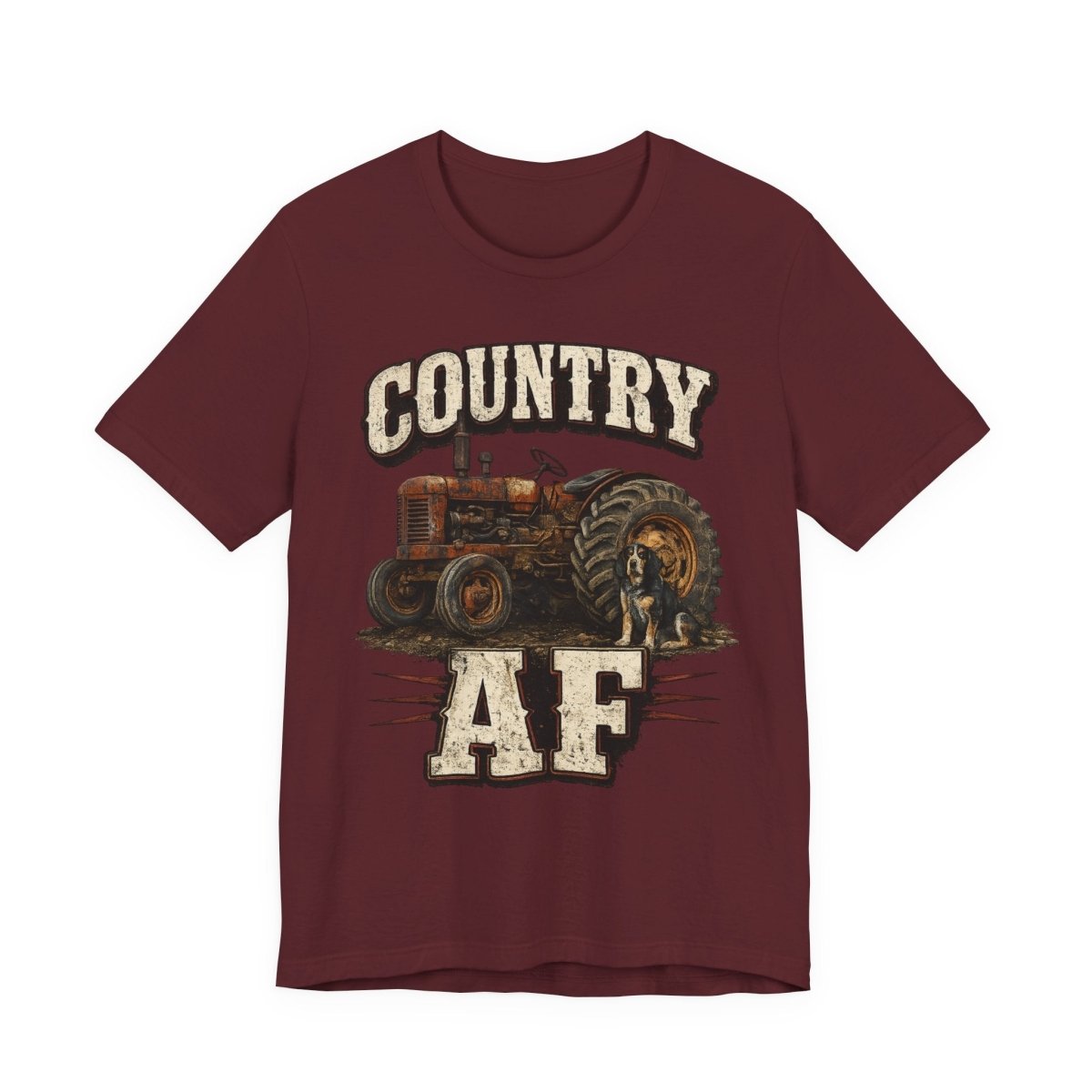 Country AF T-Shirt – Vintage Tractor | Distressed Farm Dog Graphic Tee - Anything AF