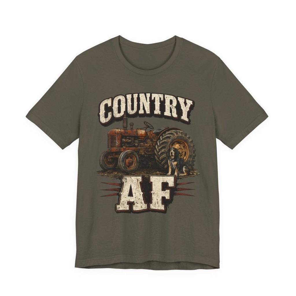 Country AF T-Shirt – Vintage Tractor | Distressed Farm Dog Graphic Tee - Anything AF