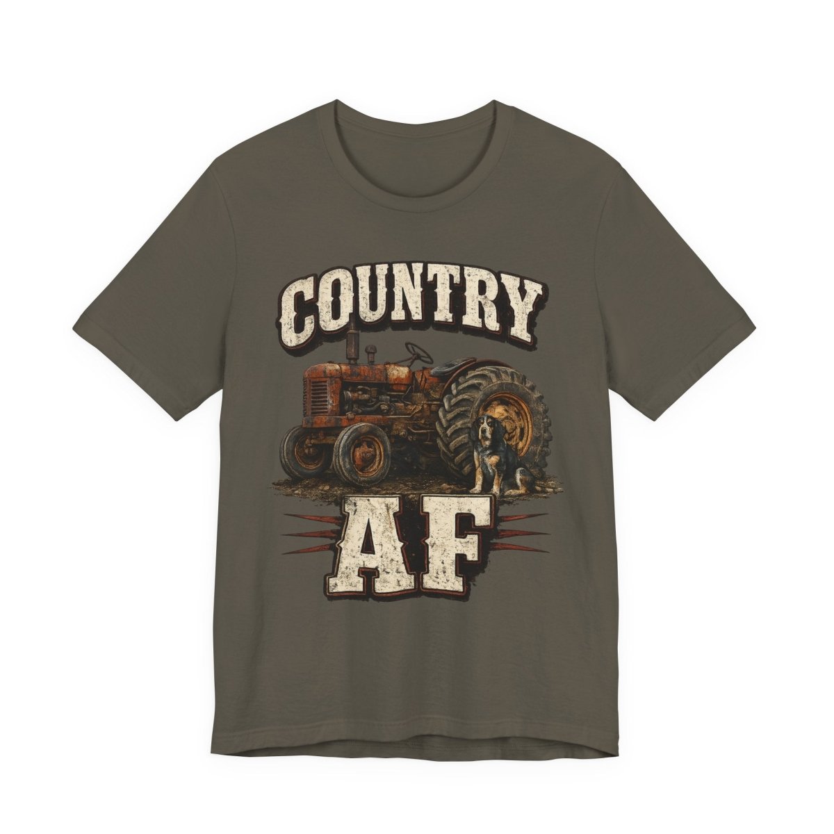 Country AF T-Shirt – Vintage Tractor | Distressed Farm Dog Graphic Tee - Anything AF
