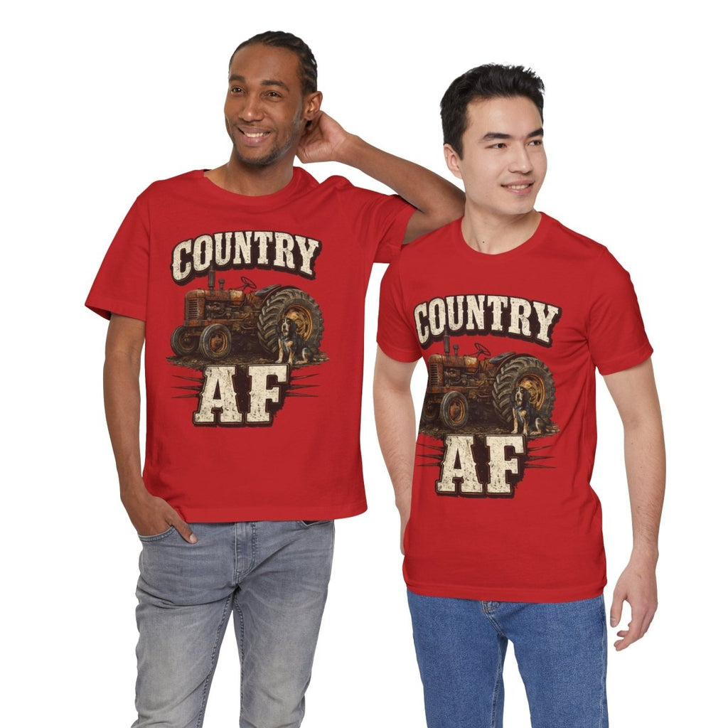 Country AF T-Shirt – Vintage Tractor | Distressed Farm Dog Graphic Tee - Anything AF