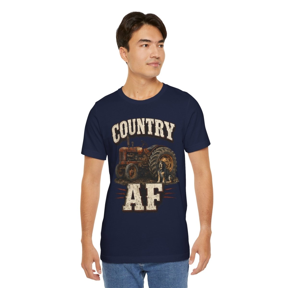 Country AF T-Shirt – Vintage Tractor | Distressed Farm Dog Graphic Tee - Anything AF