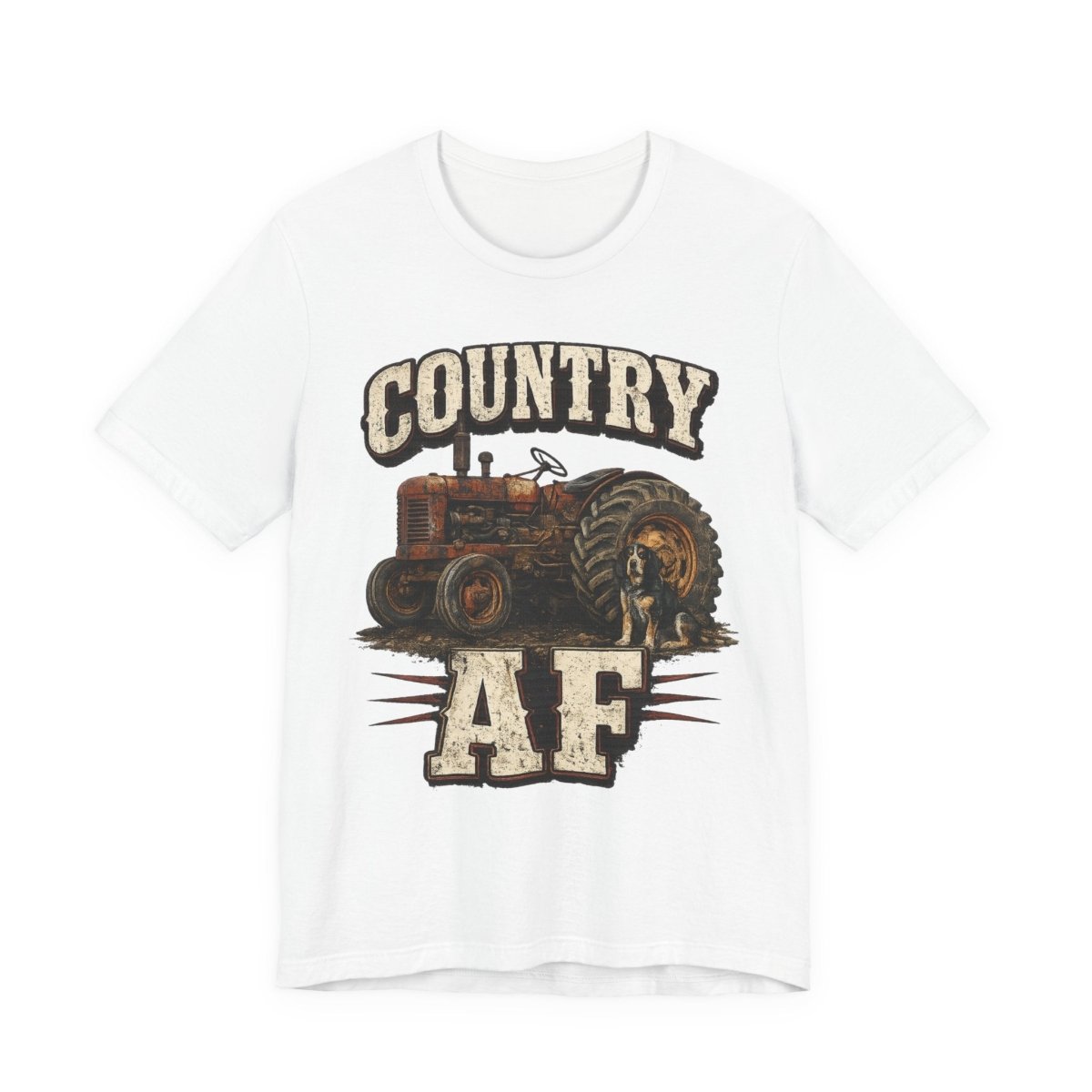 Country AF T-Shirt – Vintage Tractor | Distressed Farm Dog Graphic Tee - Anything AF