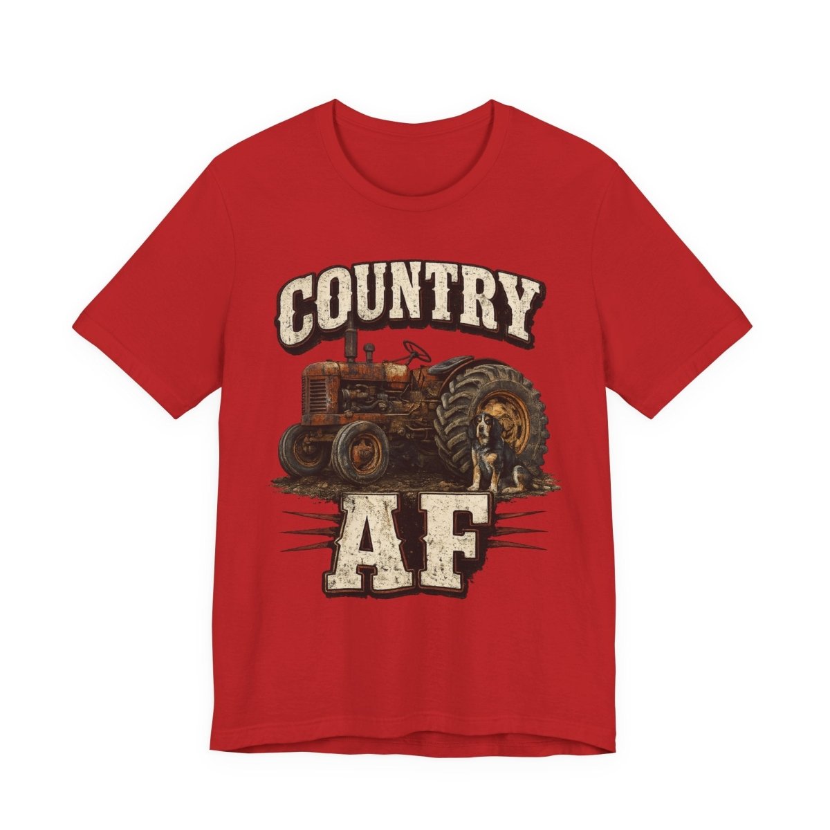 Country AF T-Shirt – Vintage Tractor | Distressed Farm Dog Graphic Tee - Anything AF
