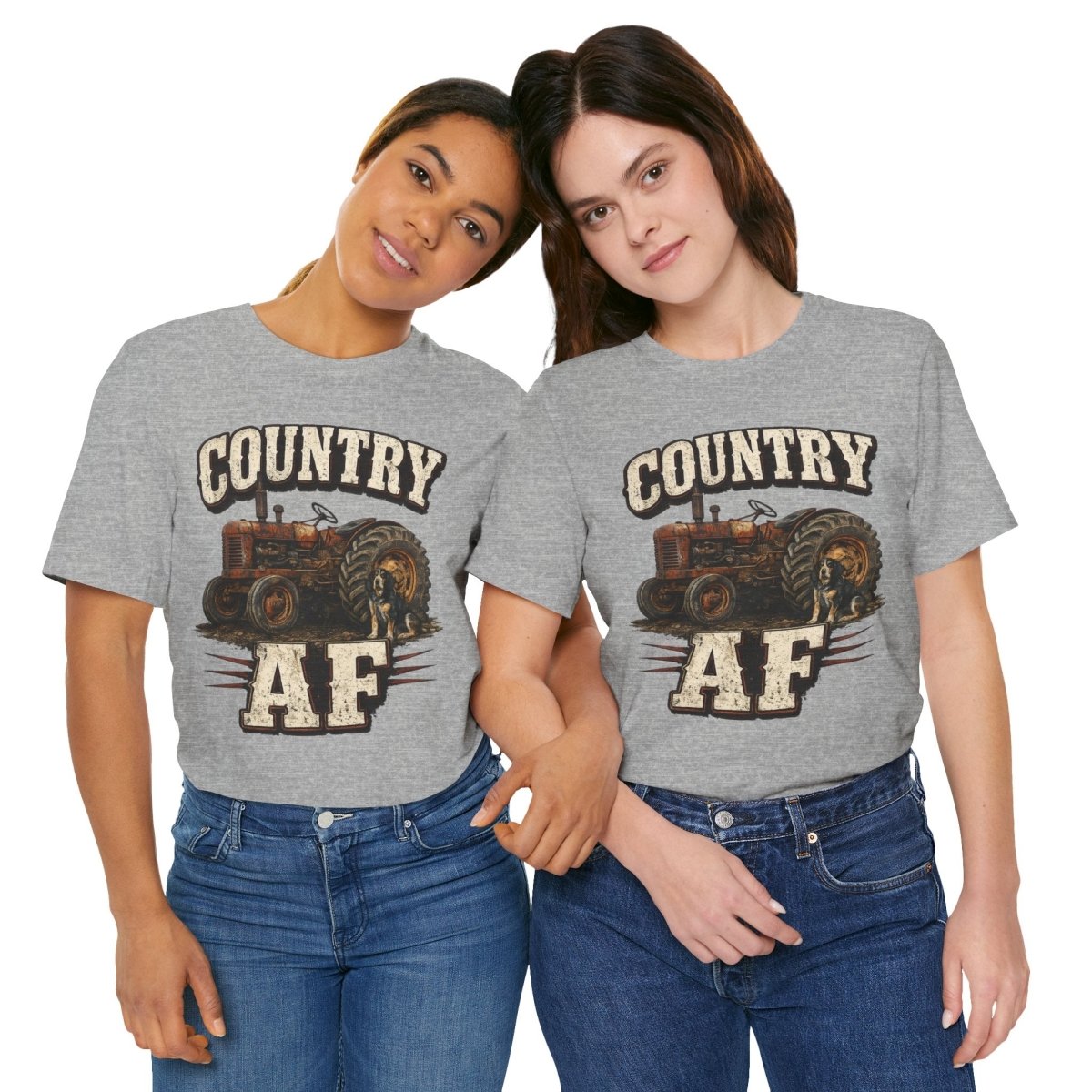 Country AF T-Shirt – Vintage Tractor | Distressed Farm Dog Graphic Tee - Anything AF