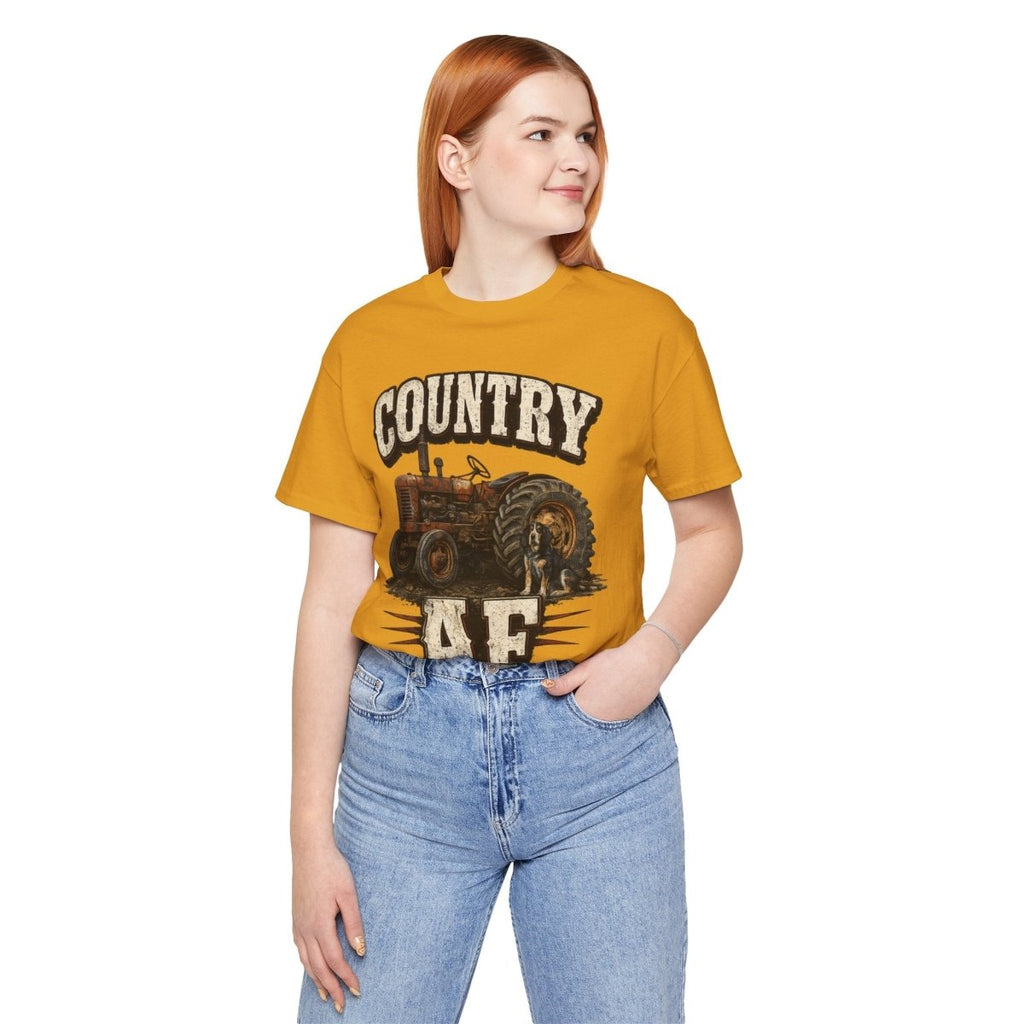 Country AF T-Shirt – Vintage Tractor | Distressed Farm Dog Graphic Tee - Anything AF