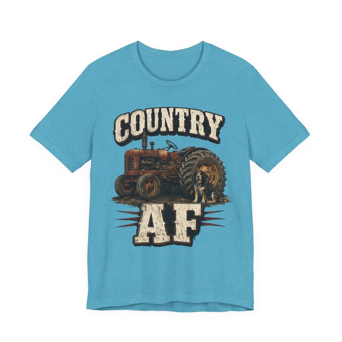 Country AF T-Shirt – Vintage Tractor | Distressed Farm Dog Graphic Tee - Anything AF